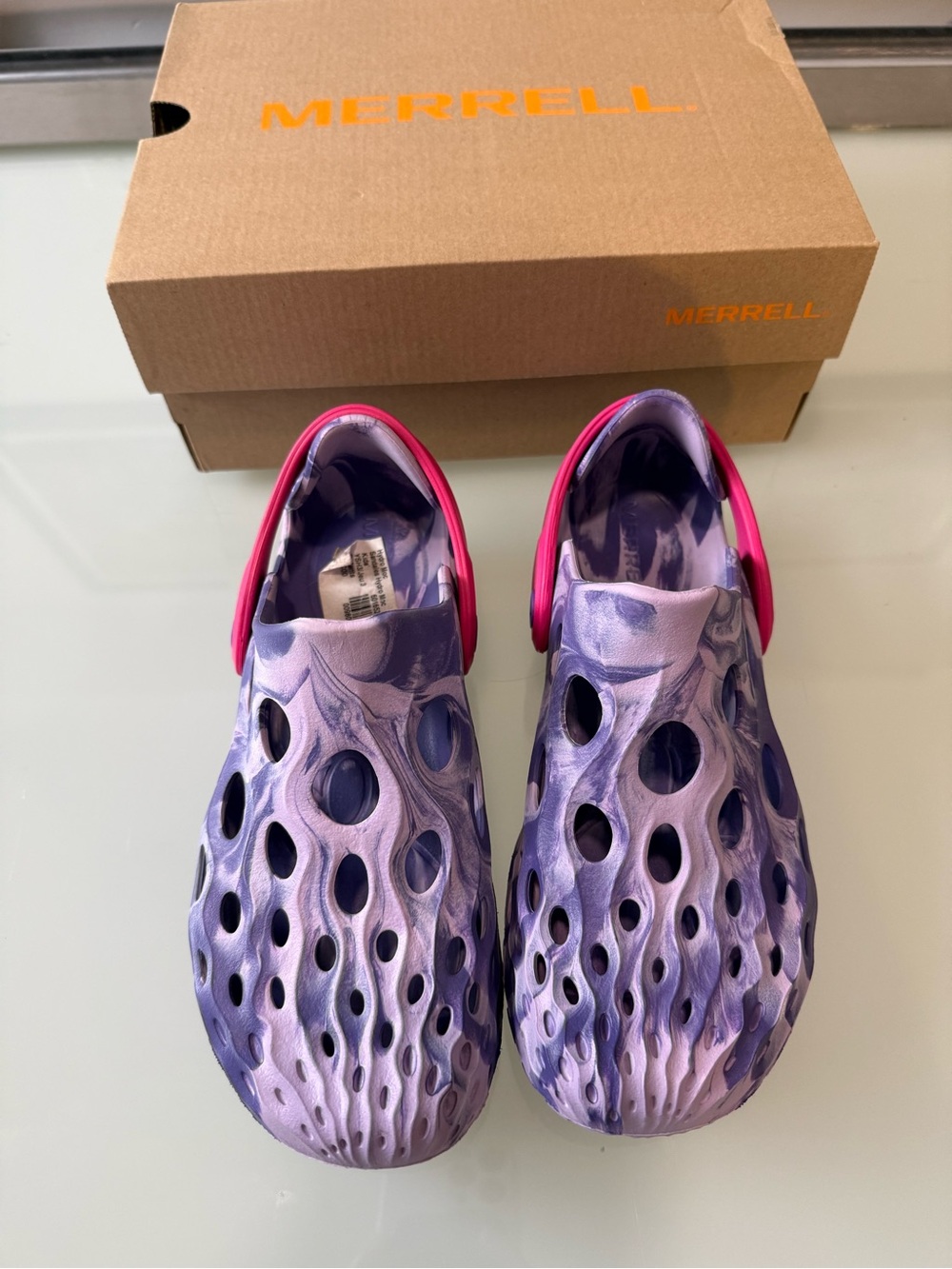 NIB Merrell Hydro Moc Girls Kids Size 3M Orchid Purple Pink Water Shoes Clogs